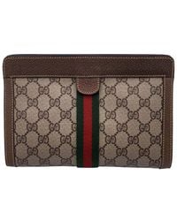 Gucci - Beige Cotton Ophidia Clutch (authentic Pre-loved) - Lyst