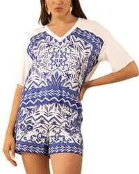 Hale Bob - Jazmine Short Sleeve Silk-Blend Top - Lyst