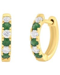 Sabrina Designs - 14K 0.48 Ct. Tw. Diamond & Emerald Hoop Earrings - Lyst