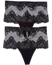 Le Mystere - Set Of 2 Lace Allure High-Waist Thong - Lyst