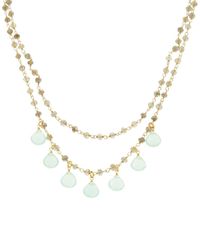 Rachel Reinhardt Jewelry - Vermeil Labradorite & Amazonite Dangle Necklace - Lyst
