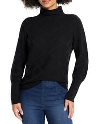 NIC+ZOE - Petite Textured Diamonds Sweater - Lyst