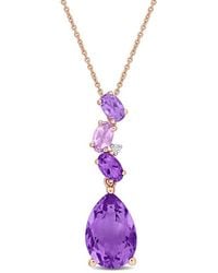 Rina Limor - 10K Rose 3.61 Ct. Tw. Diamond & Gemstone Pendant - Lyst