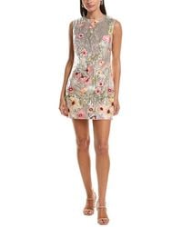 MILLY - Ivette Floral Sequins Embroidery Dress - Lyst