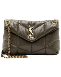 Saint Laurent - Green Lambskin Monogram Puffer Loulou Small Shoulder Bag (authentic Pre-loved) - Lyst