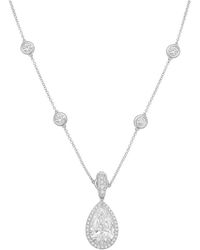 Diana M. Jewels - Diana M. 14K 15.00 Ct. Tw. Lab-Grown Diamond Halo Pendant - Lyst