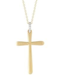 Reiss - 14K 0.05 Ct. Tw. Diamond Jerusalem Cross Necklace - Lyst