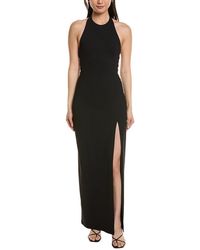 Susana Monaco - High Neck Low Back Halter Slit Dress - Lyst