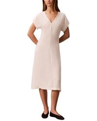 Calvin Klein - Crepe Dolman Sleeve Midi Dress - Lyst