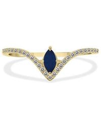 Gem Spark - 14K 0.27 Ct. Tw. Diamond & Sapphire Ring - Lyst