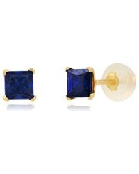 MaxColor - 14K 0.70 Ct. Tw. Lab-Grown Sapphire Studs - Lyst