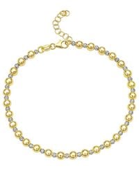 Italian Gold - 14k Two-tone Beaded Bracelet - Lyst