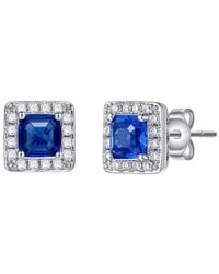 Rachel Glauber - Rhodium Plated Cz Studs - Lyst
