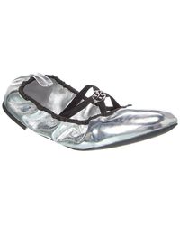 Tory Burch - Soft Scrunch Leather Ballet Flat - Lyst