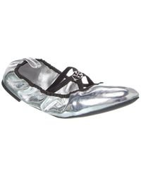 Tory Burch - Soft Scrunch Leather Ballet Flat - Lyst