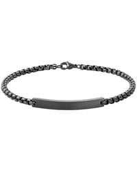 Adornia - Plated Stainless Steel Tarnish-Resistant Blackened Id Bracelet - Lyst