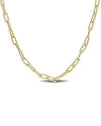Italian Silver - 18K Over Paperclip Chain Necklace - Lyst