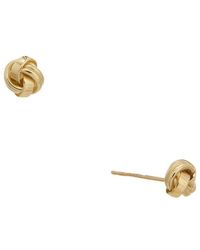 Italian Gold - 14K Love Knot Stud Earrings - Lyst
