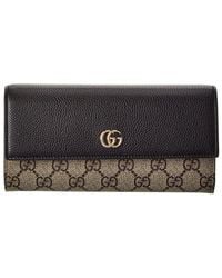 Gucci - Gg Marmont Gg Supreme Canvas & Leather Continental Wallet - Lyst