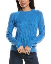 Forte - Wandering Cable Crewneck 100% Cashmere Sweater - Lyst