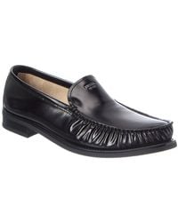 Prada - Logo Brushed Leather Loafer - Lyst