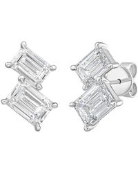 Diana M. Jewels - Diana M. 14K 6.00 Ct. Tw. Lab-Grown Diamond Two-Stone Earrings - Lyst