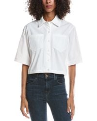 Bernardo - Cropped Button Down Shirt - Lyst