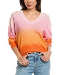 Brodie Cashmere - Bali Print V-Neck Cashmere Sweater Neck - Lyst