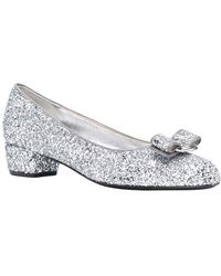 Ferragamo - Glitter Detail Leather Pump - Lyst