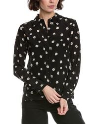 Alice + Olivia - Willa Placket Silk Top - Lyst