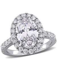 Lab Grown Diamonds - Created Forever 14K 3.91 Ct. Tw. Lab-Grown Diamond Halo Ring - Lyst