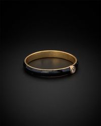 Italian Gold Over Silver - 18K 0.05 Ct. Tw. Diamond Enamel Ring - Lyst