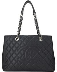 CHANEL - Quilted Caviar Leather Grand Shopping Tote (Gst) (Authentic Pre-Loved) - Lyst