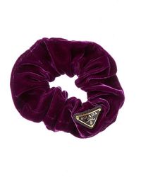 Prada - Logo Velvet Scrunchie - Lyst