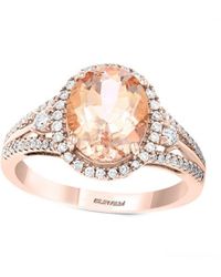 Effy - Fine Jewelry 14k Rose Gold 2.69 Ct. Tw. Diamond & Morganite Ring - Lyst