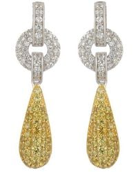 Suzy Levian - 0.02 Ct. Tw. Diamond & Sapphire Drop Earrings - Lyst