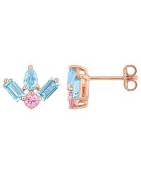 Rina Limor - 1.79 Ct. Tw. Topaz, Sapphire Floral Stud Earrings - Lyst