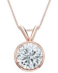 Sabrina Designs Lab Grown Diamonds - 14K Rose 2.50 Ct. Tw. Lab-Grown Diamond Solitaire Necklace - Lyst