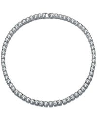 Genevive Jewelry - Silver Cz Tennis Necklace - Lyst