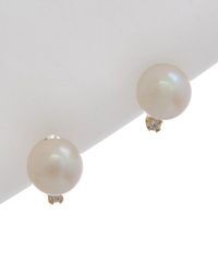 Splendid - 14K 0.02 Ct. Tw. Diamond 5-6Mm Akoya Pearl Earrings - Lyst