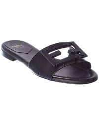 Fendi - Ff Baguette Logo Leather Sandal - Lyst
