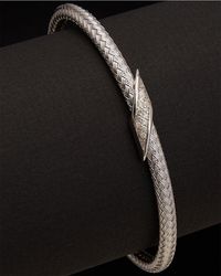 Meshmerise - 18k Over Silver 0.16 Ct. Tw. Diamond Bangle Bracelet - Lyst