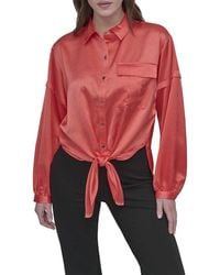 DKNY - Front Tie Top - Lyst