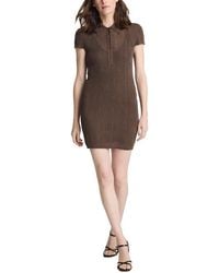 Kenneth Cole - Variegated Rib Cap Sleeve Polo Dress - Lyst