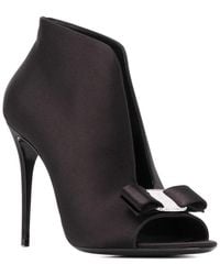 Ferragamo - Vara Bow Leather Bootie - Lyst