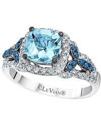 Le Vian - Le Vian Sea Blue Aquamarine 14k 1.78 Ct. Tw. Diamond & Aquamarine Half-eternity Cocktail Ring - Lyst