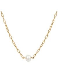 Karma and Luck - Plated 8 Mm Pearl Beaded Necklace - Lyst