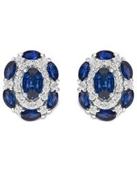 Haus of Brilliance - Colorful Gemstones 14K 2.74 Ct. Tw. Diamond & Sapphire Stud Earrings - Lyst