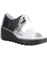 Fly London - Bilu Leather Wedge Sandal - Lyst