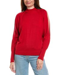 Lafayette 148 New York - Cold-shoulder Mock Neck Wool & Cashmere-blend Sweater - Lyst